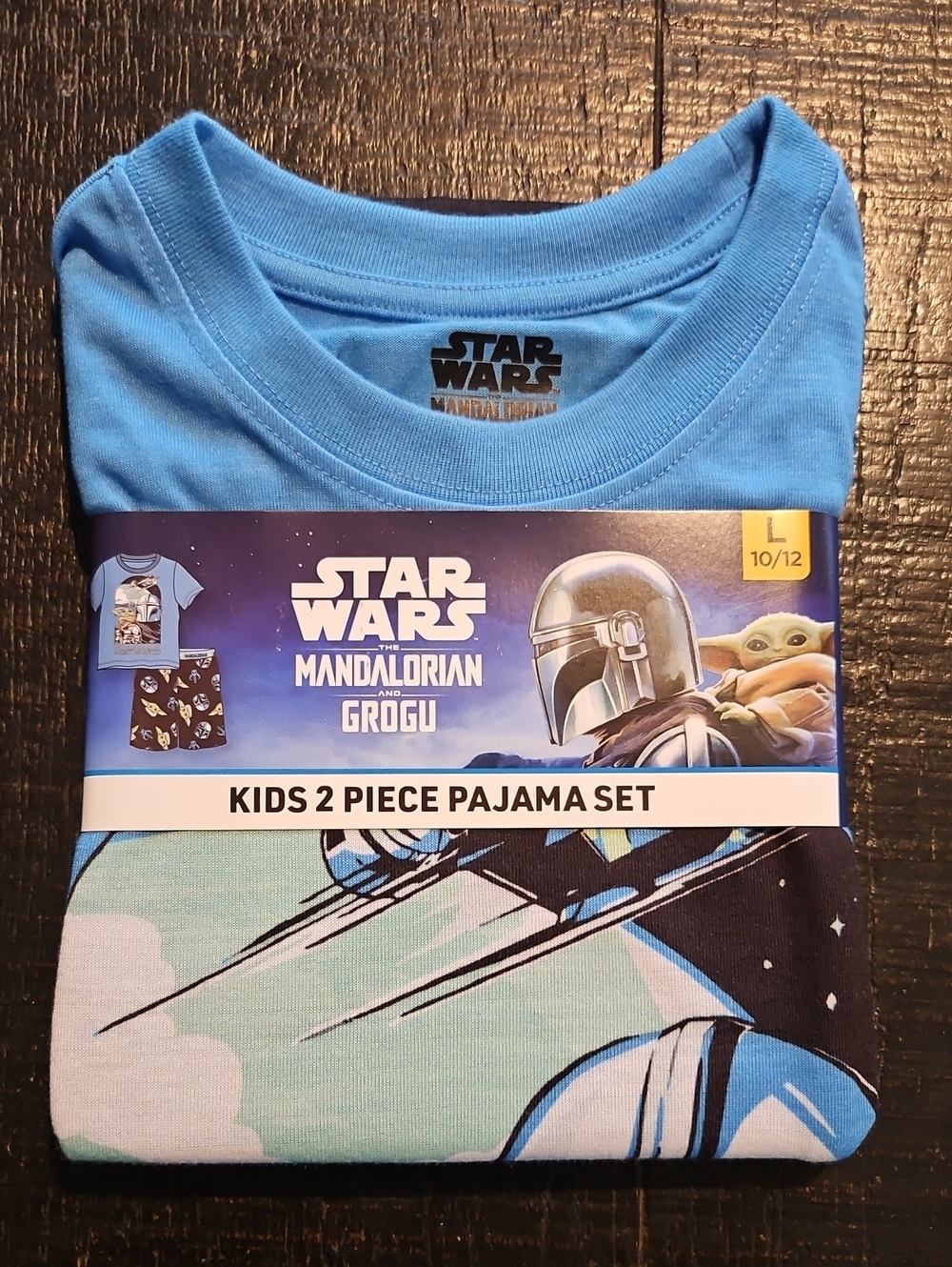 Star Wars Blue Mandalorian & Grogu Kids 2-Piece Pajama Set